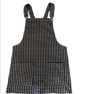 Forever 21  Black & white checkered overall dress with adjustable straps medium